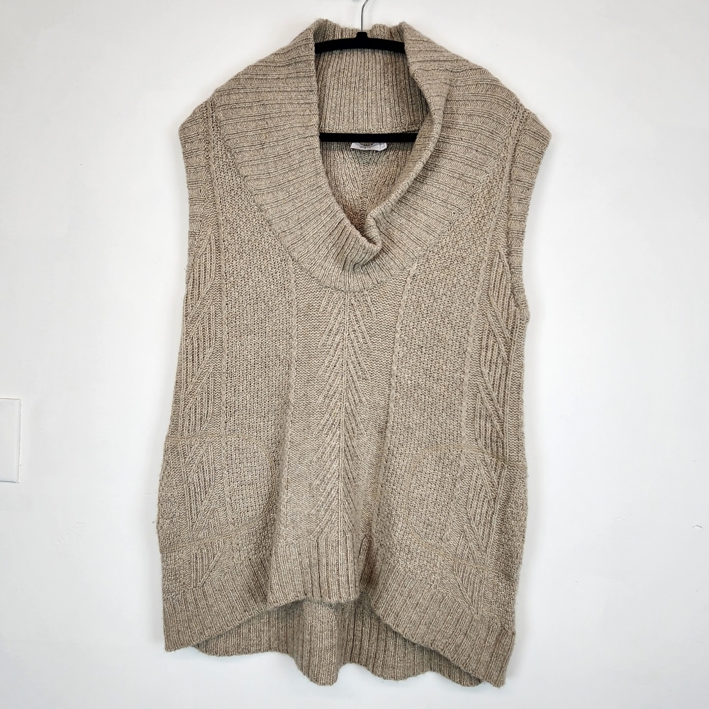 T Los Angeles vest sleaveless sweater taupe color size large